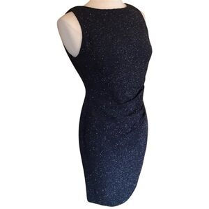 Jessica Howard Gray tank sparkle sheath evening dress w/gathered waist Size 10P
